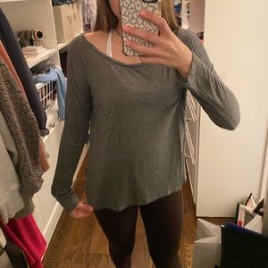 light grey long sleeve top